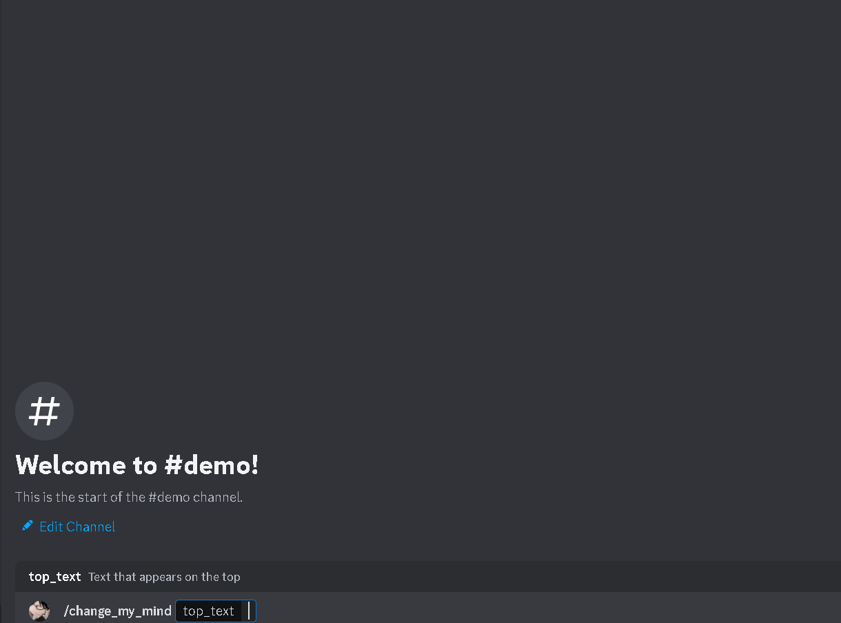 Demo of change-my-mind command