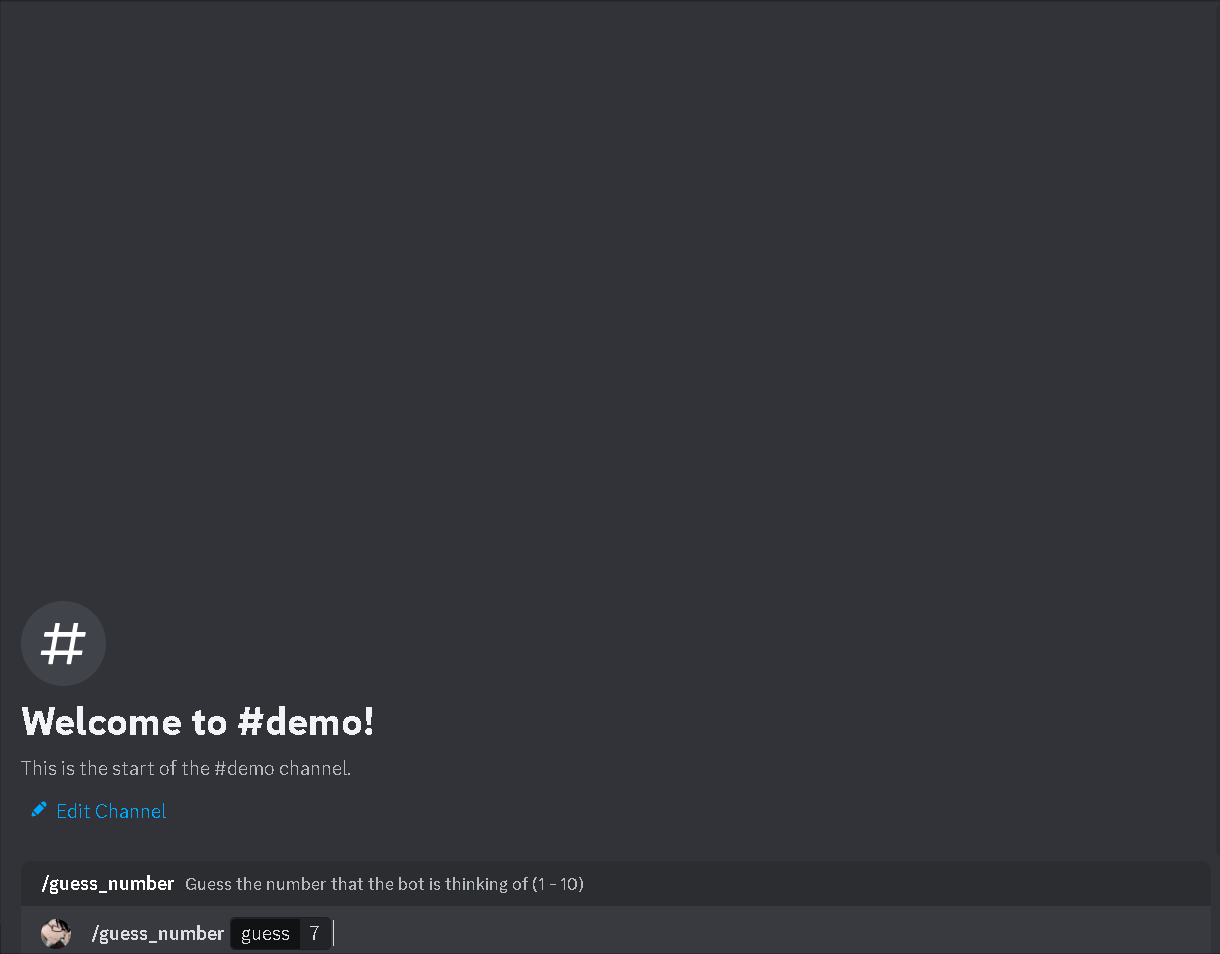 Demo of guess-number command
