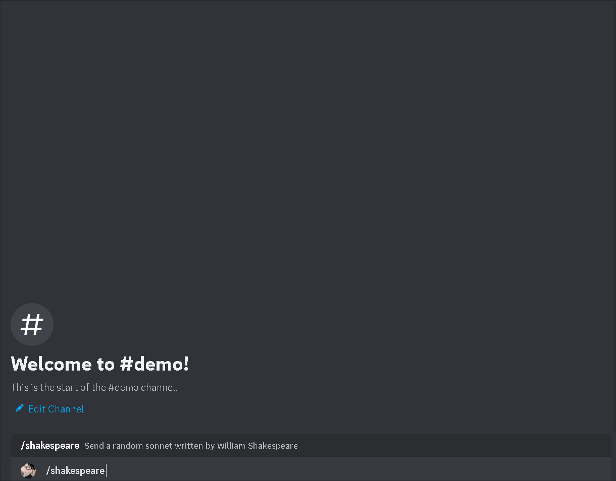 Demo of shakespeare command