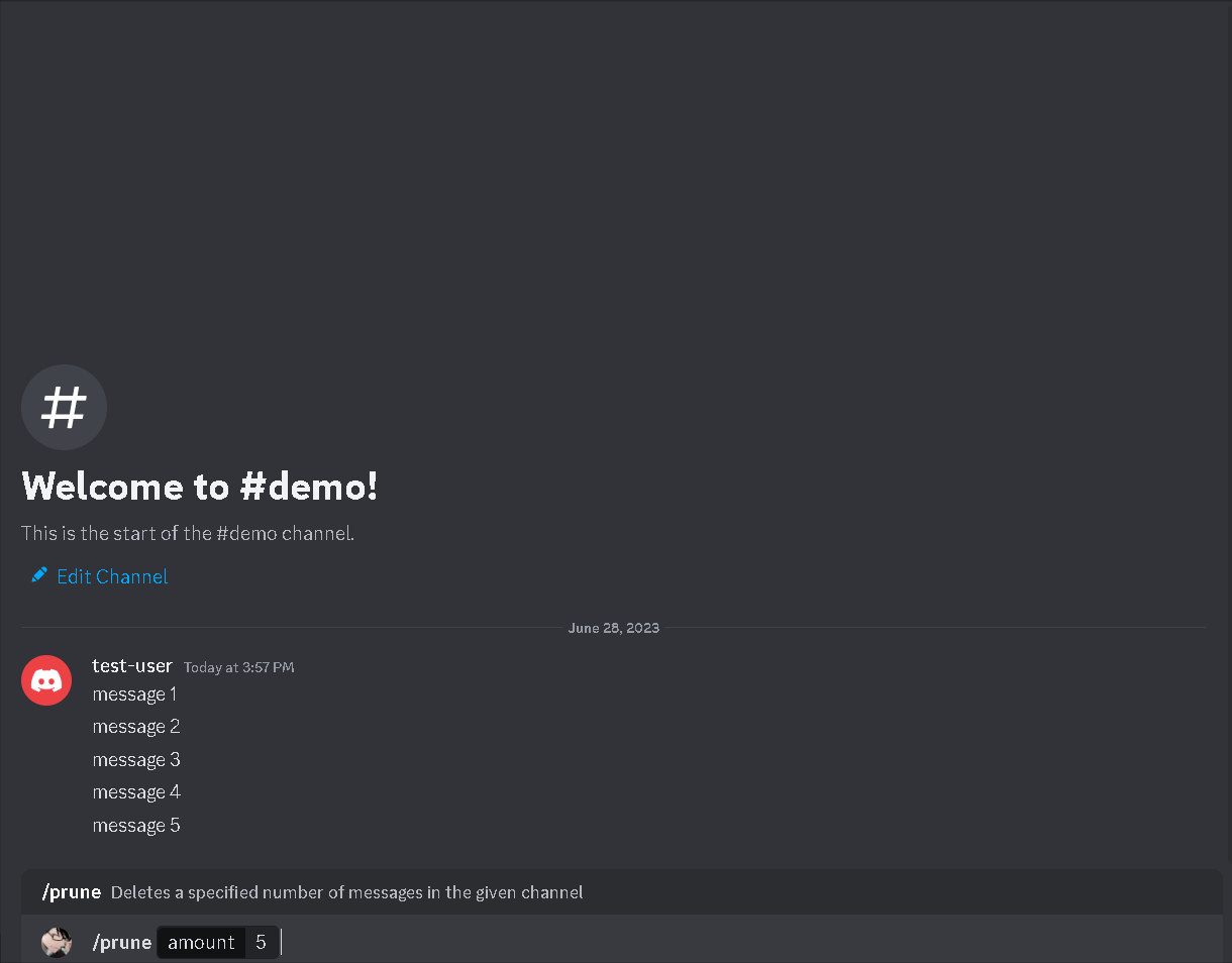 Demo of prune command